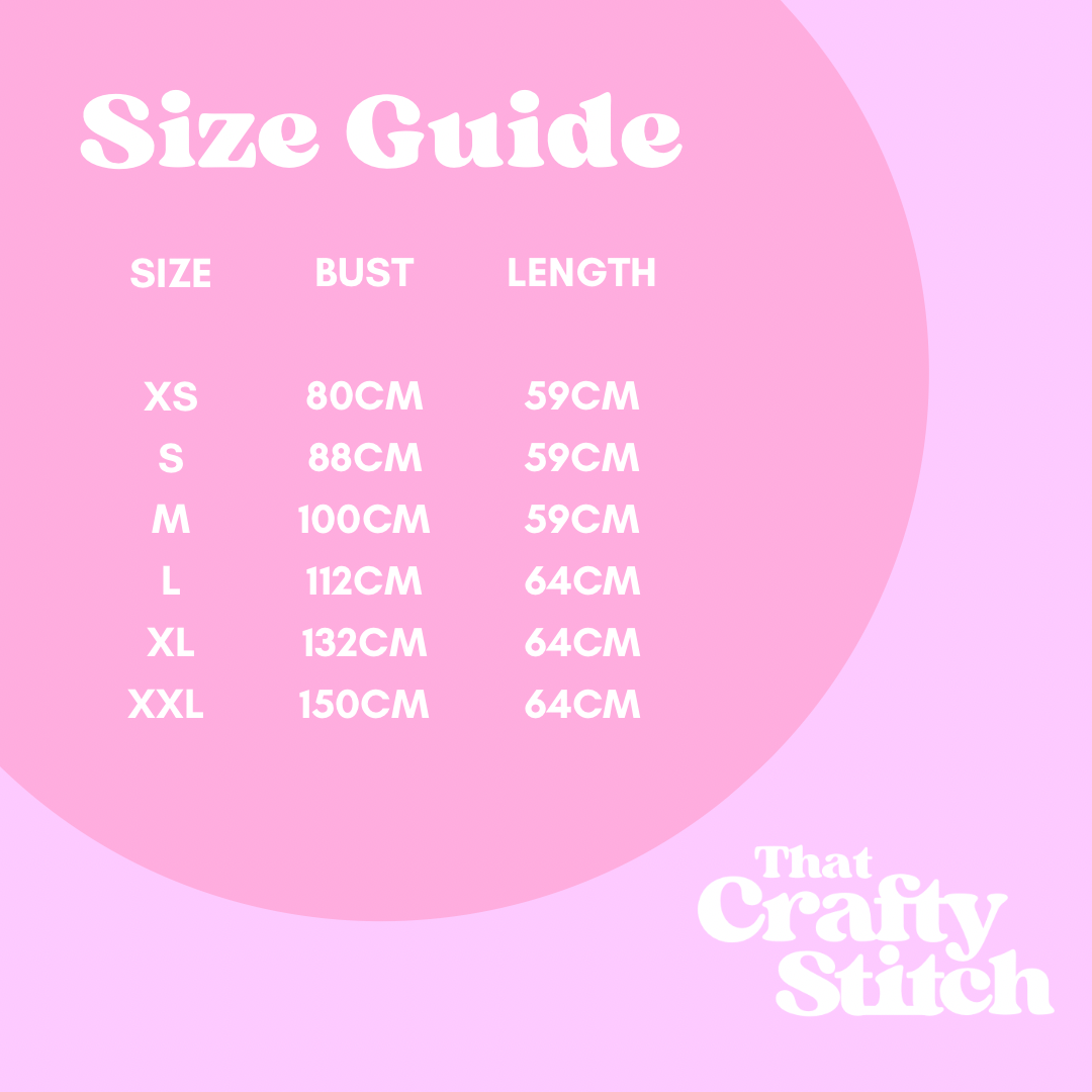 Knitting size guide for Ella vest