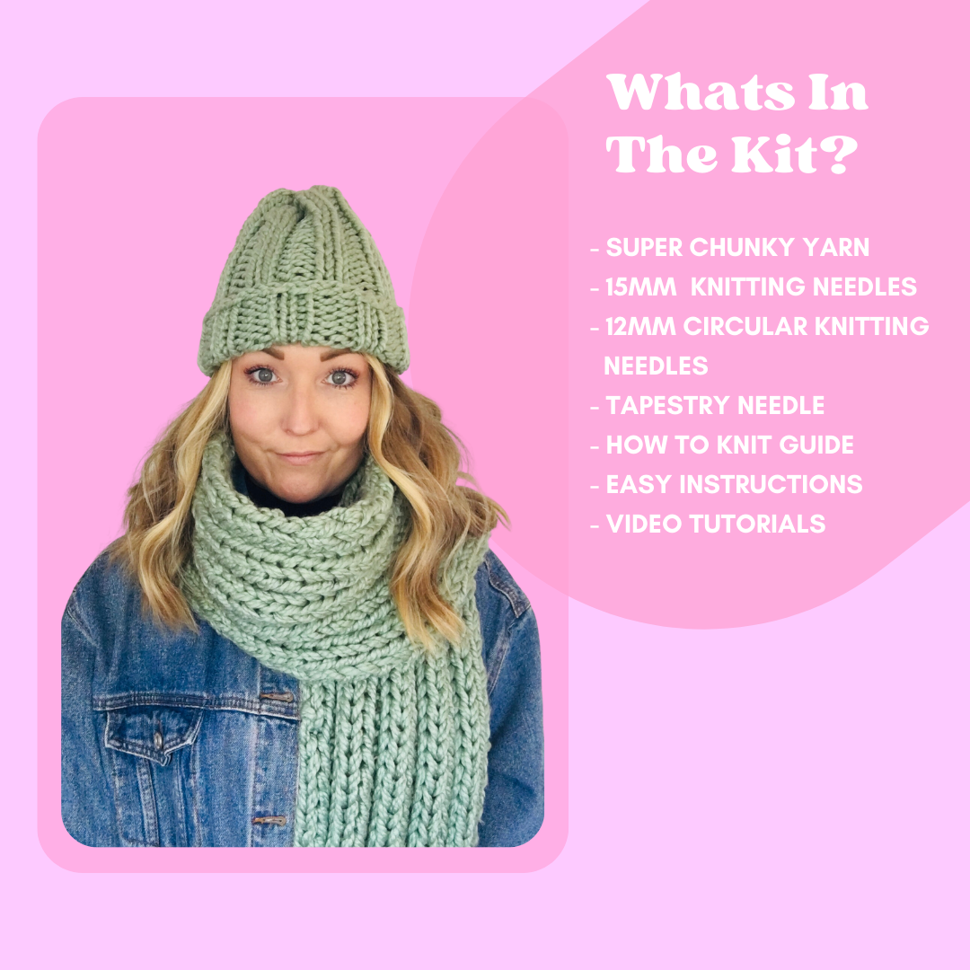 hat and scarf knitting kit