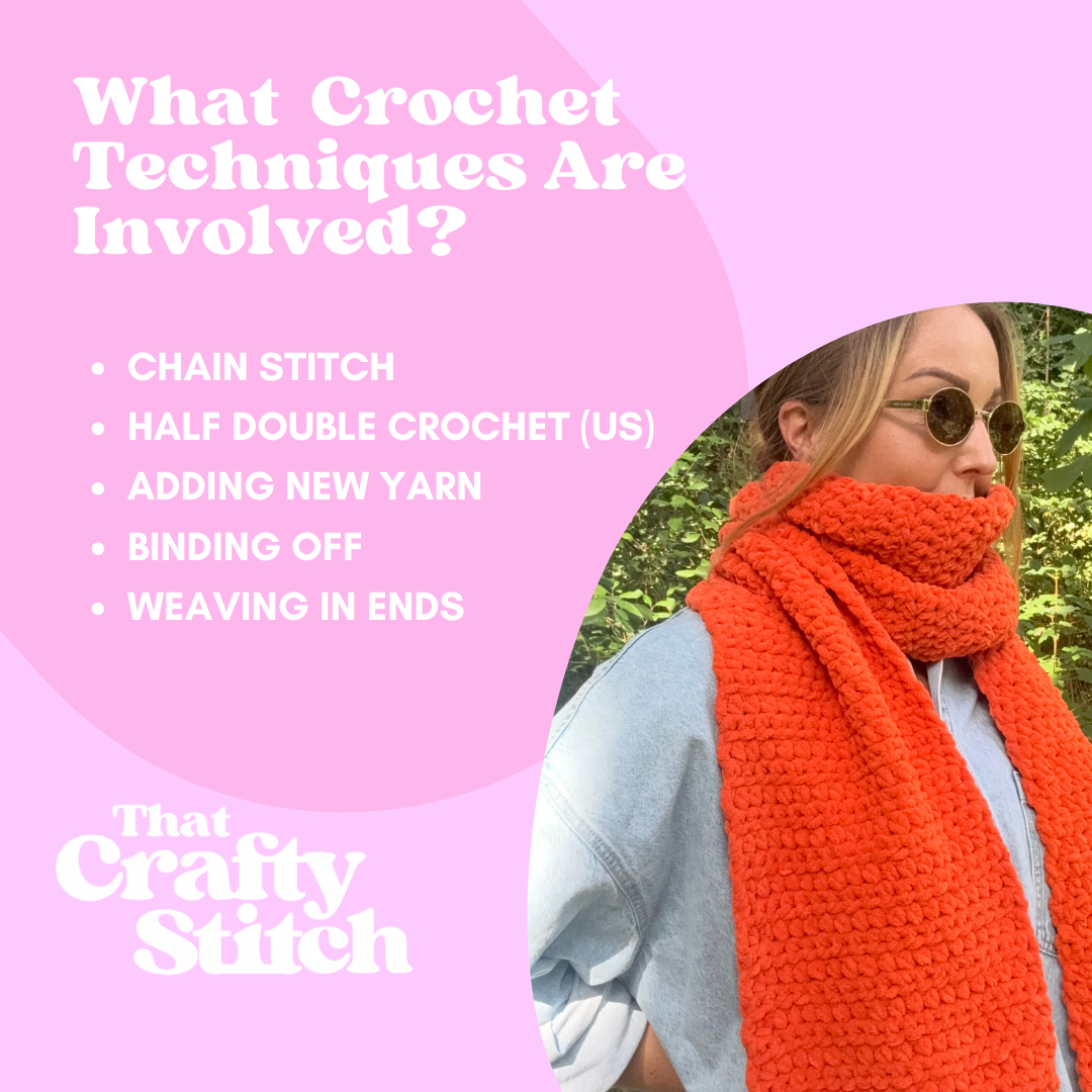 squishy chenille crochet scarf kit | complete DIY crochet scarf kit | squishy scarf