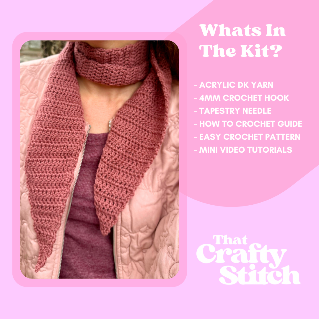 crochet neckerchief kit | beginner crochet kit | neck scarf crochet kit
