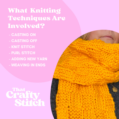 basket weave scarf knitting kit