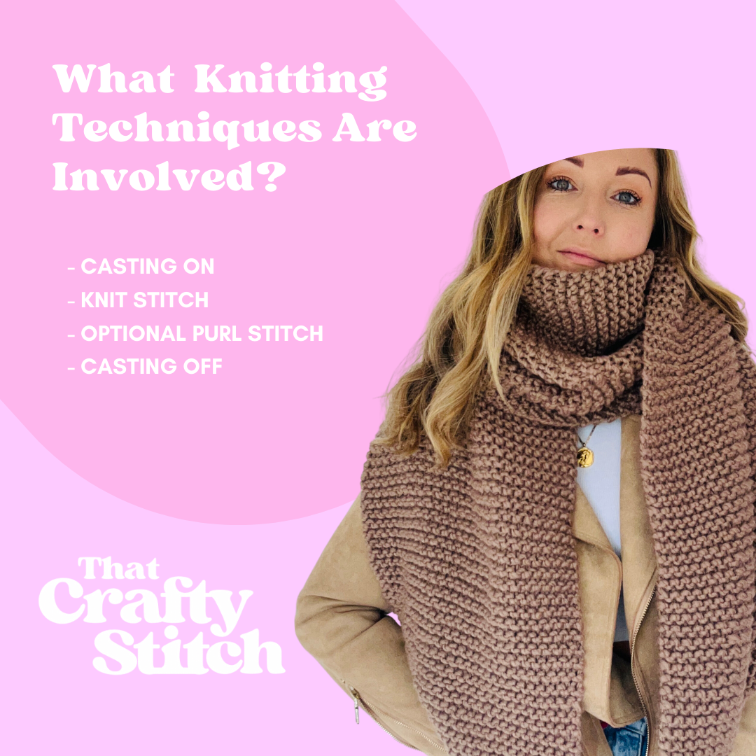 beginner blanket scarf knitting pattern