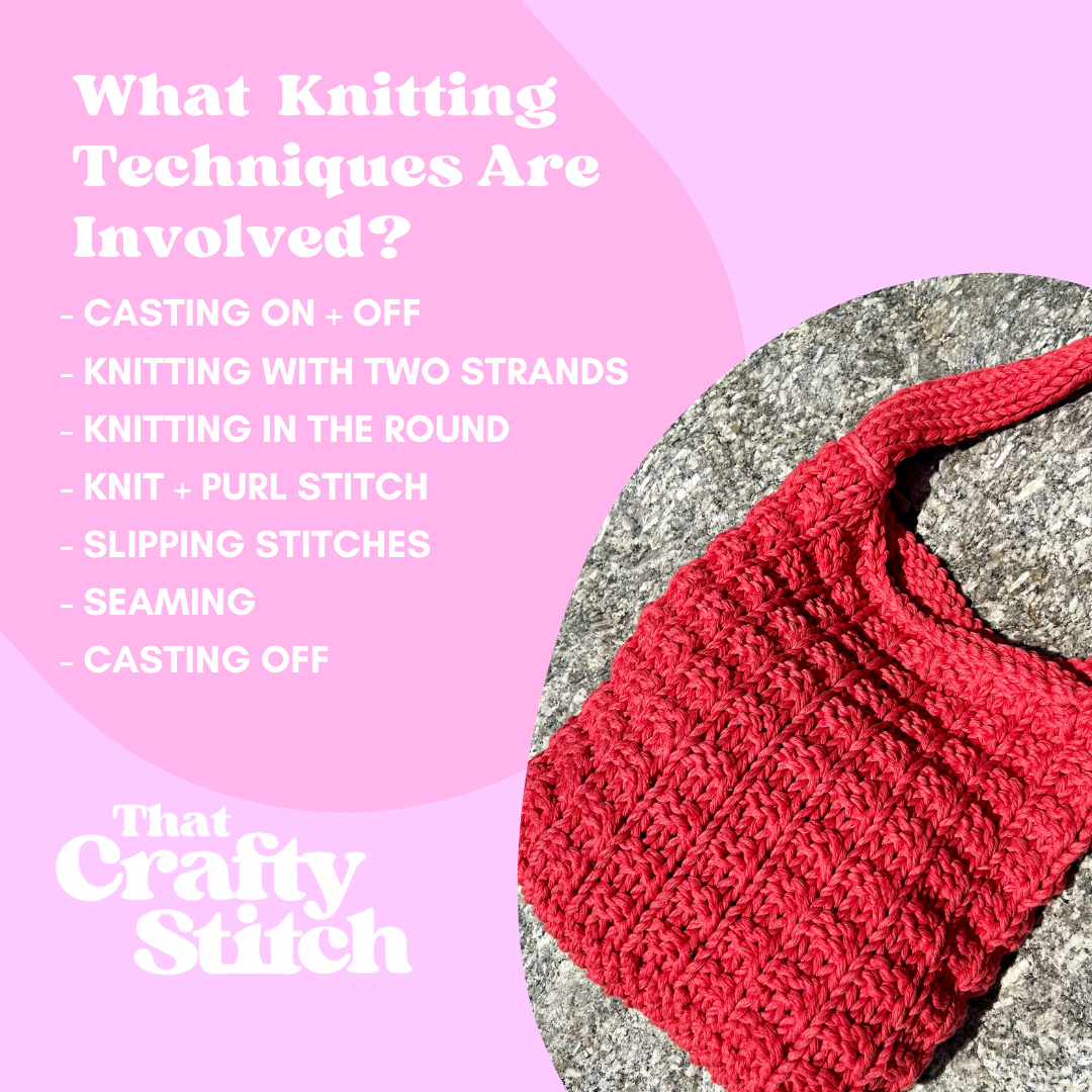 digital knitting pattern | chunky beach bag knitting pattern | beginner friendly