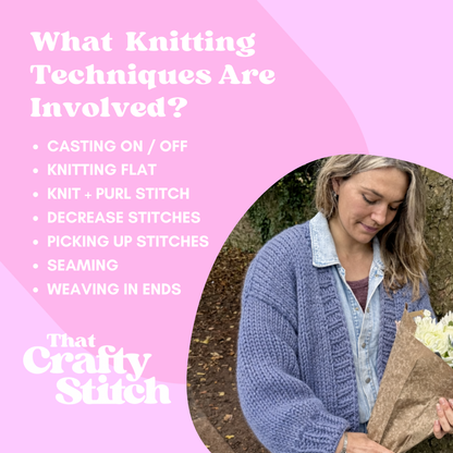 Margo cardigan knit kit | super chunky cardigan kit | beginner friendly cardigan knitting kit