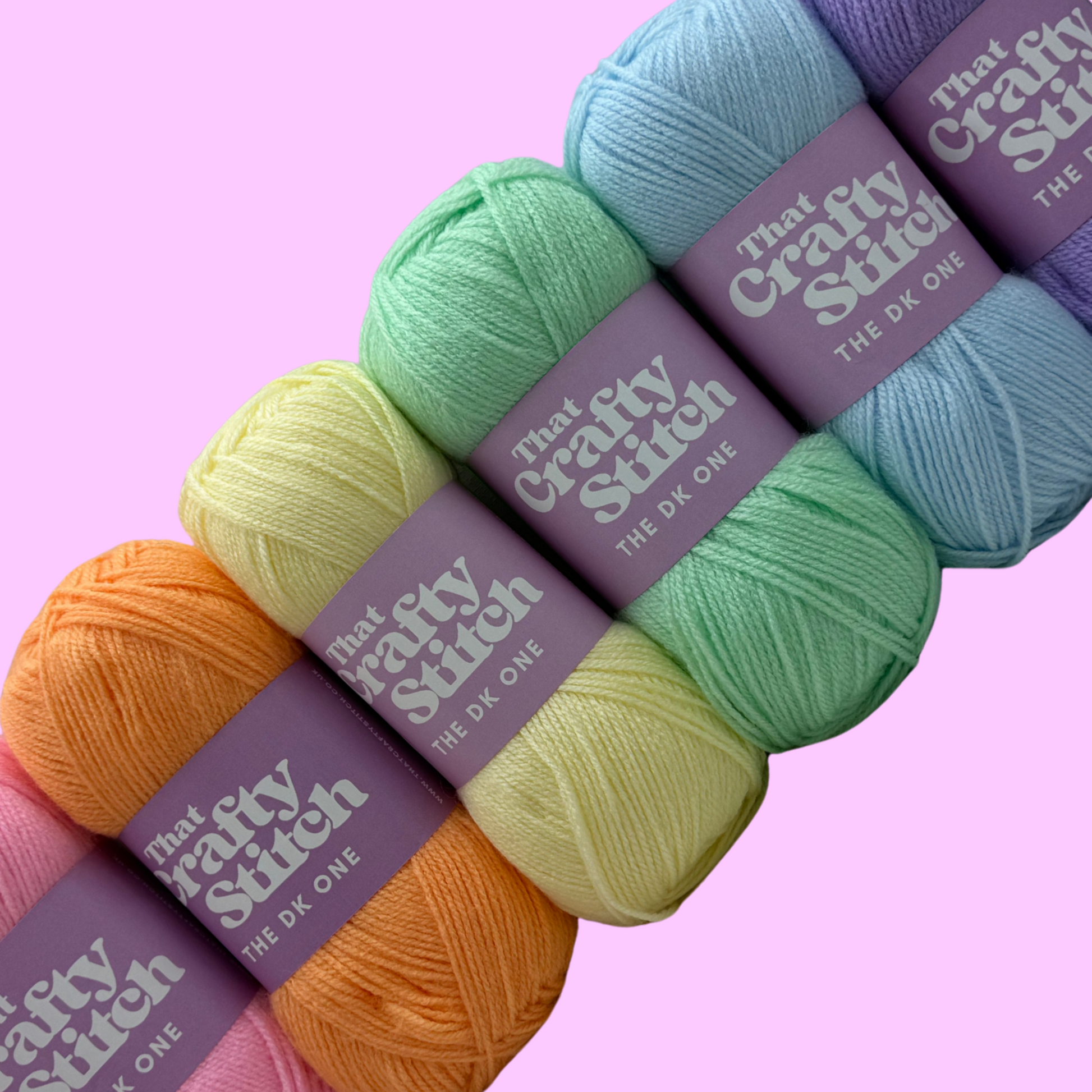 pastel rainbow double knit yarn bundle