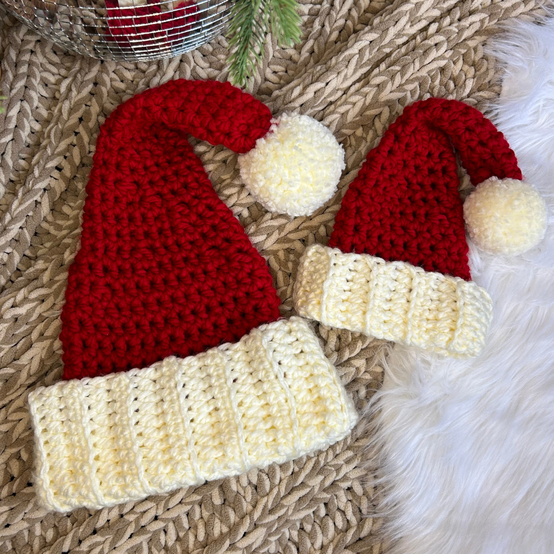 Crochet Santa hat kit, chunky crochet Santa hat