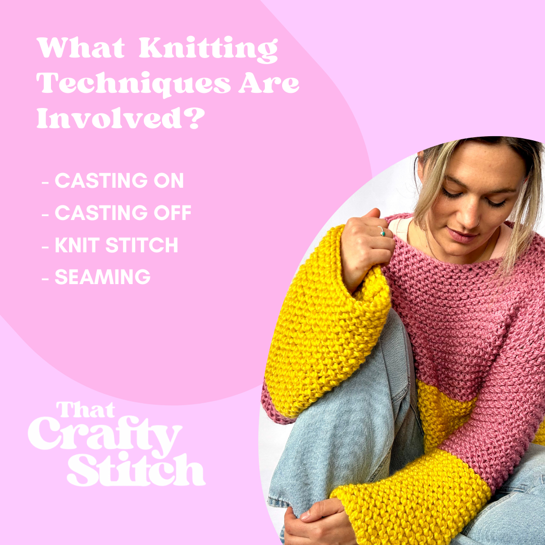 easy beginner jumper knitting kit - knitting techniques