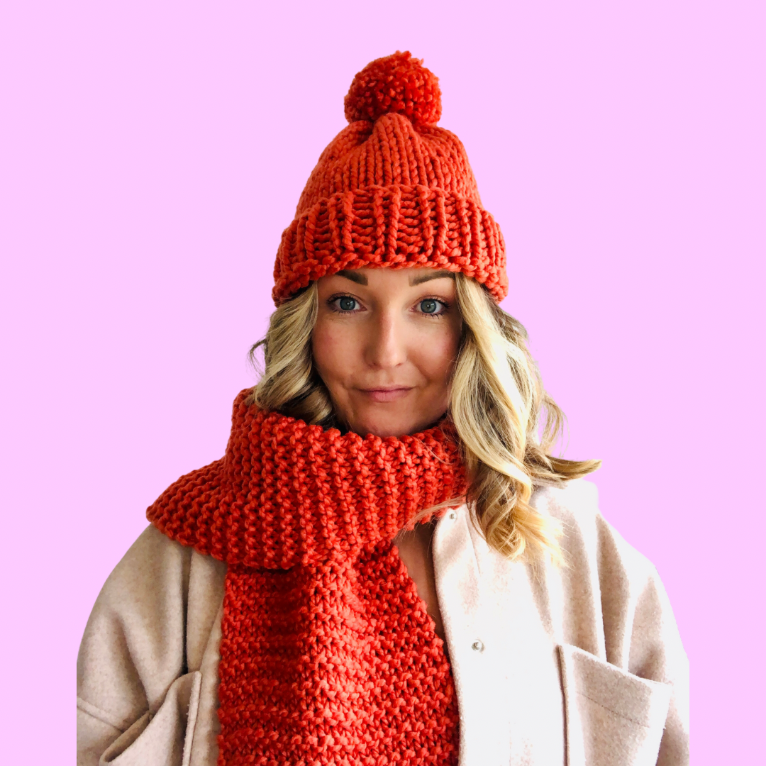 KNITTING PATTERN - Beginner Scarf + Hat Set - Digital Download – That ...