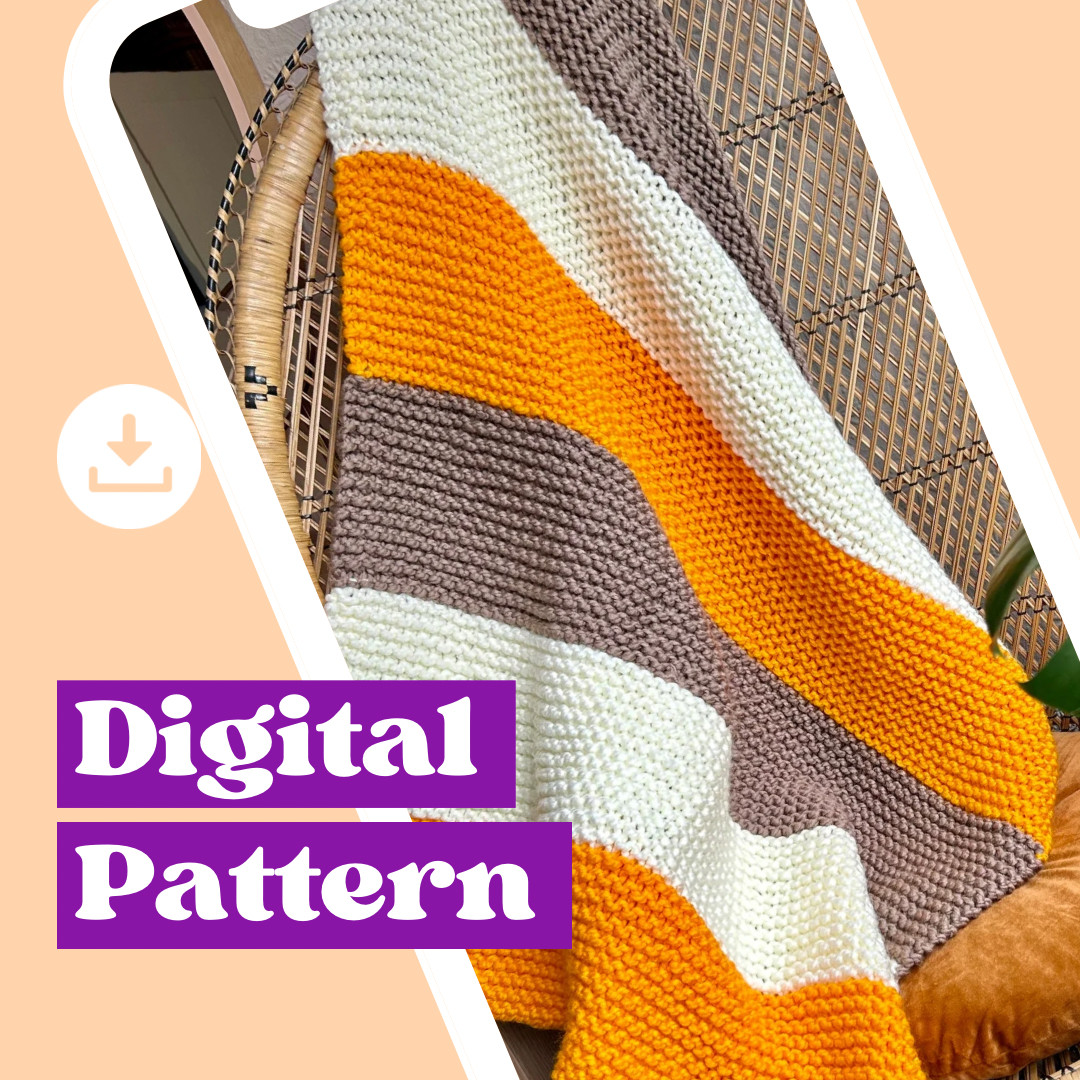 striped blanket digital knitting pattern