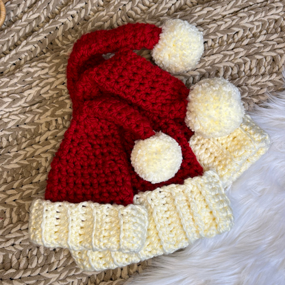 Crochet Santa hat kit, chunky crochet Santa hat