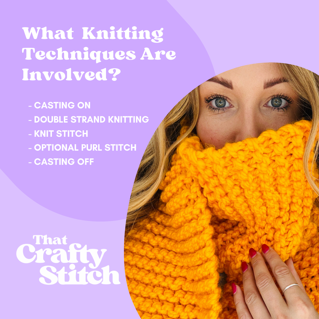 KNITTING KIT - Chunky Knit Stitch Scarf