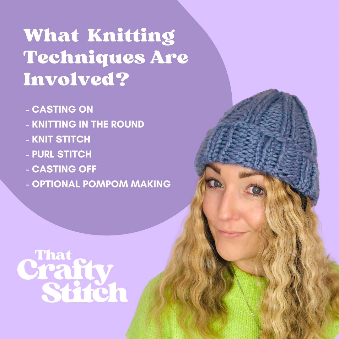 beanie hat digital knitting pattern