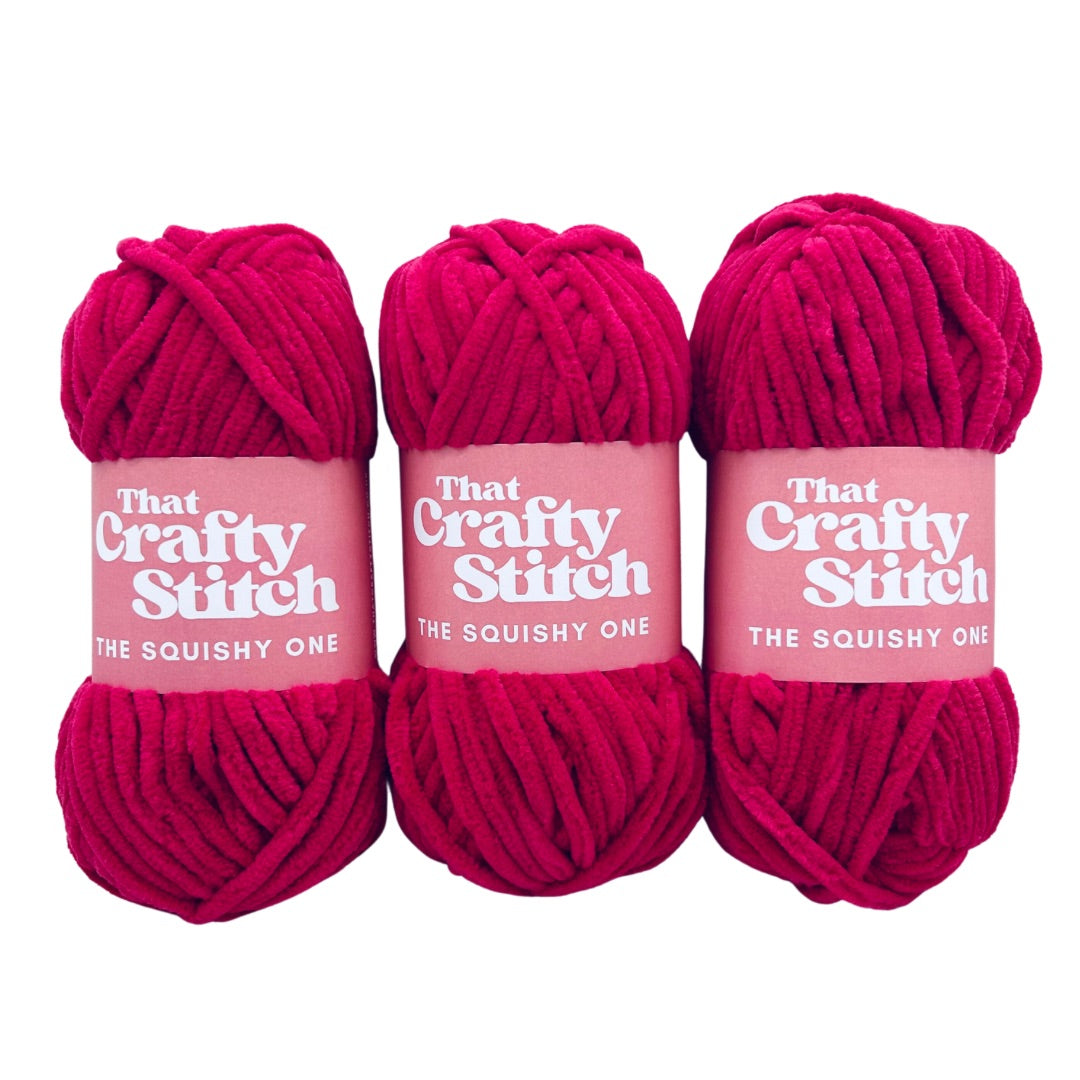 super chunky chenille yarn - cerise pink