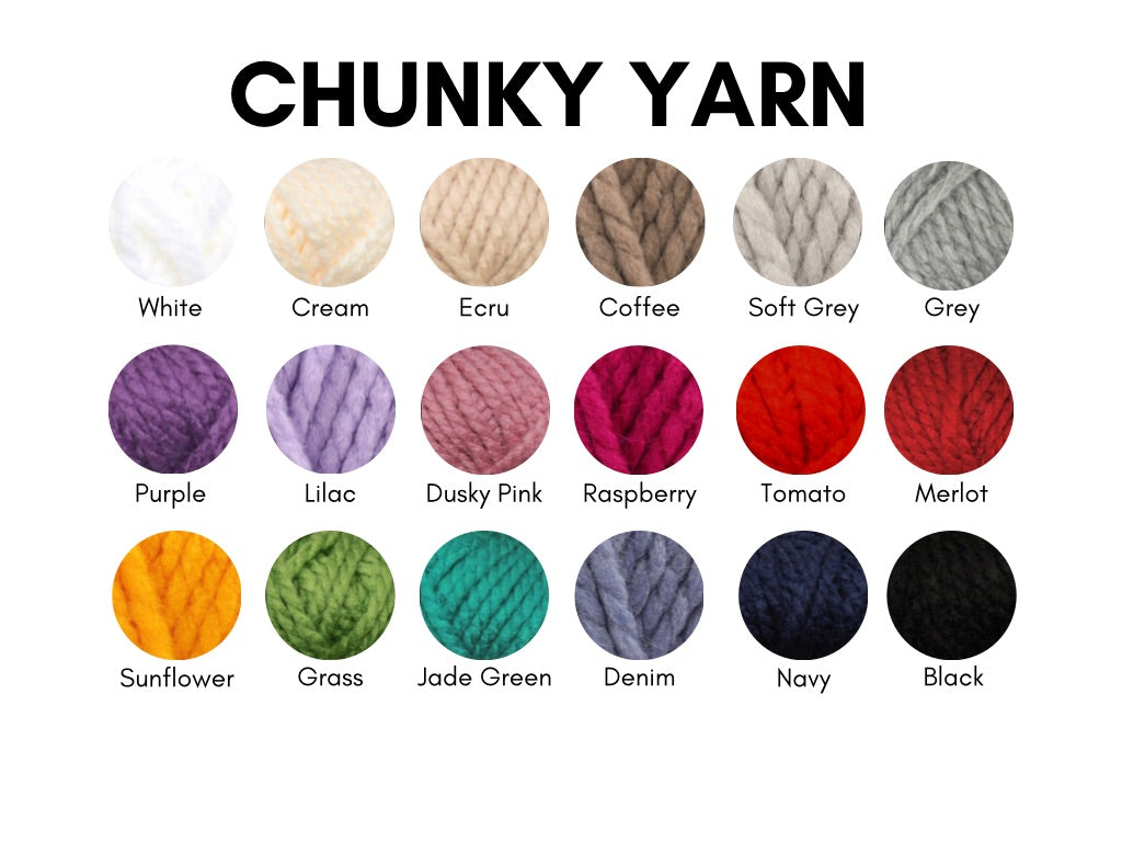 Super chunky acrylic yarn colour chart