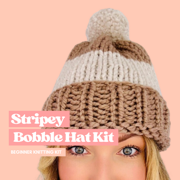 striped hat knit kit