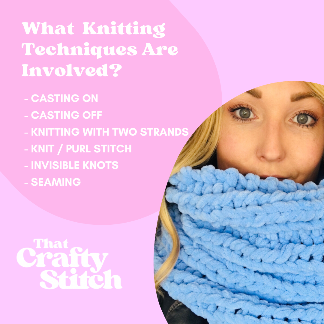 super chunky chenille snood knitting kit