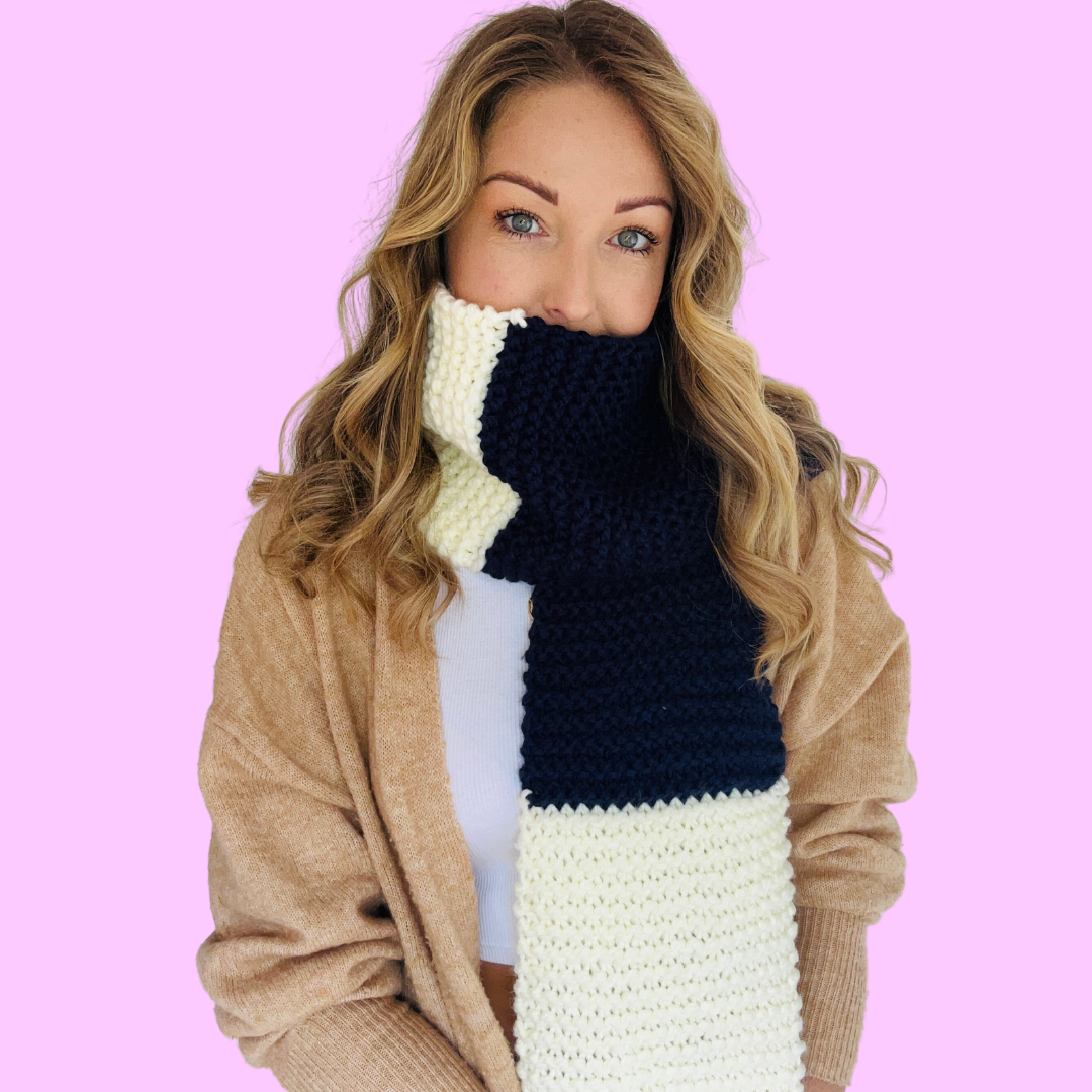 Beginner stripe scarf knit kit