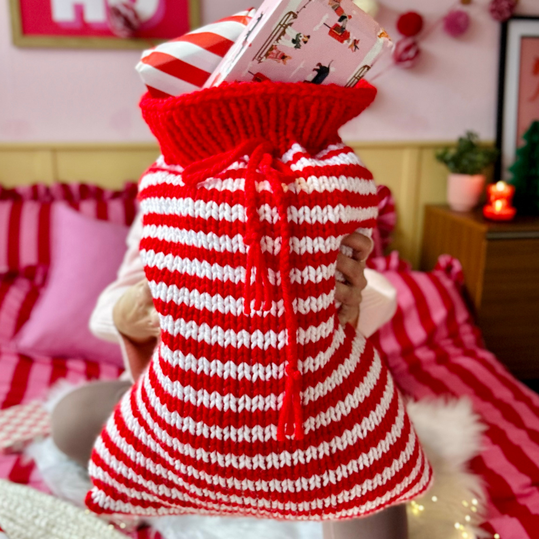 Knitting Pattern - Striped Santa Sack