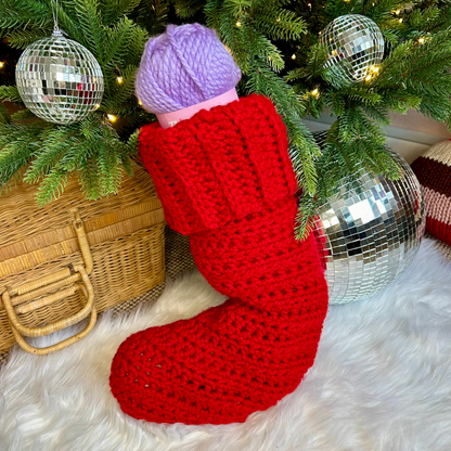 crochet stocking kit | beginner crochet | chunky stocking | christmas