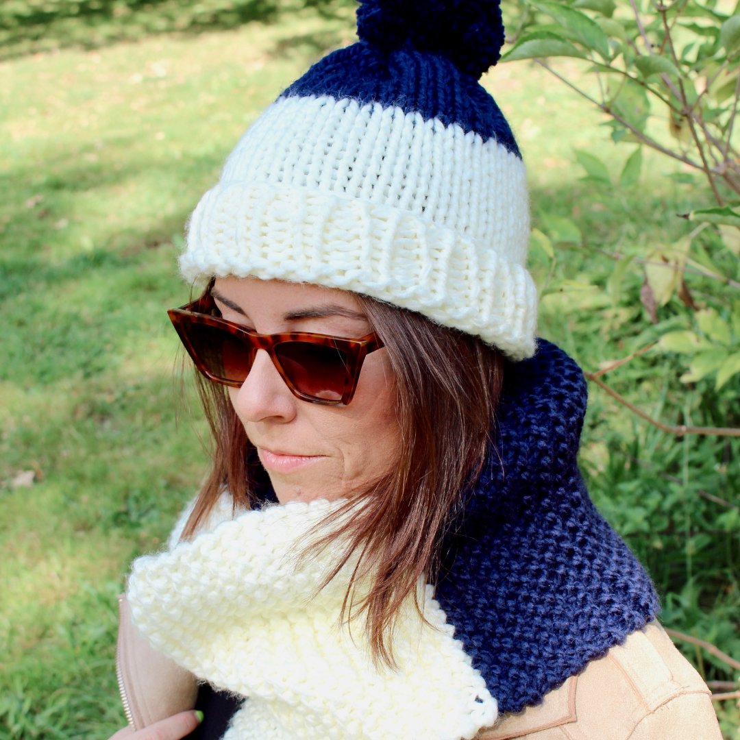 beginner hat and scarf matching set knit kit