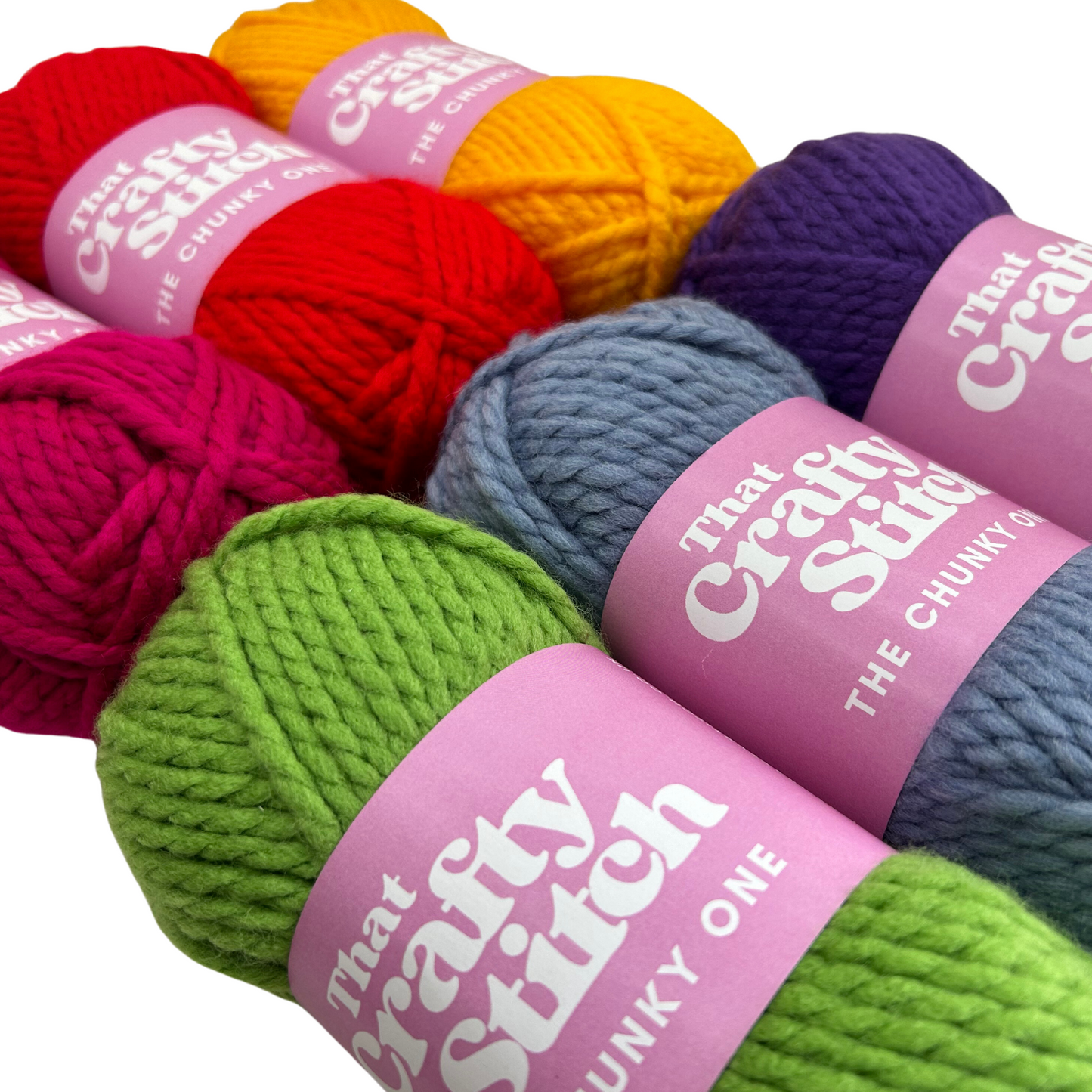 Rainbow super chunky yarn bundle