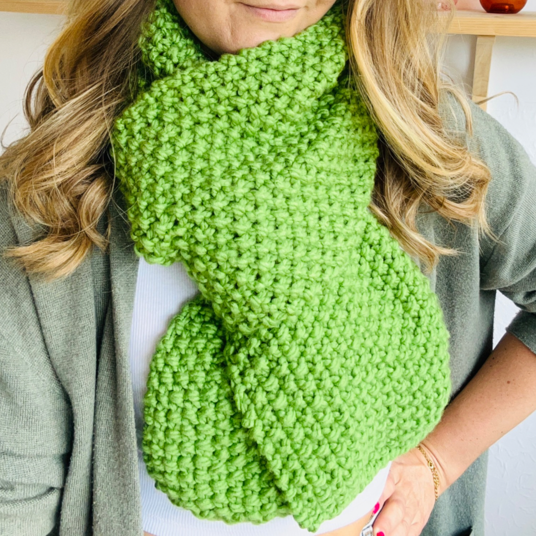 seed stitch scarf beginner knitting pattern