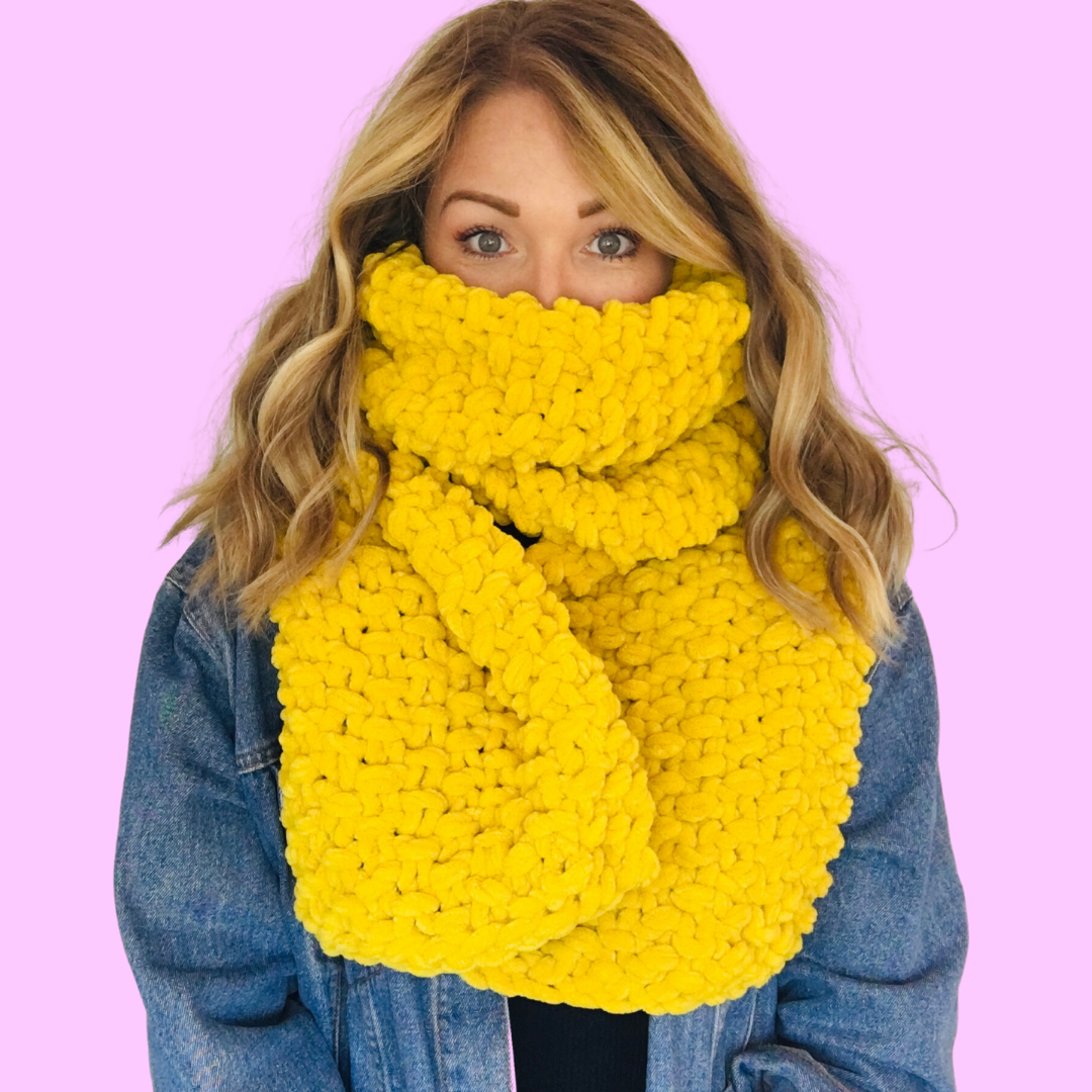 beginner friendly squishy scarf knit kit