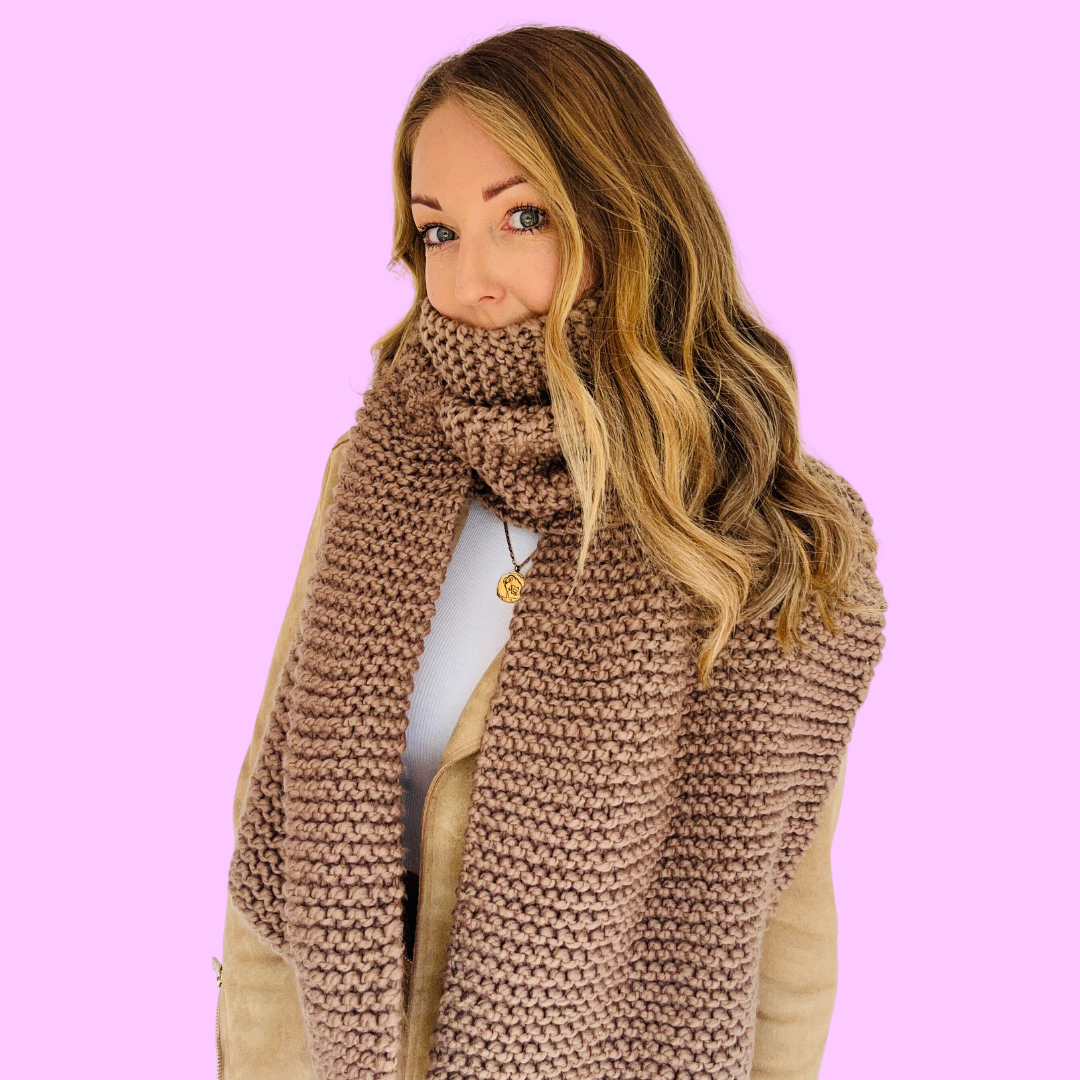 beginner blanket scarf knit kit