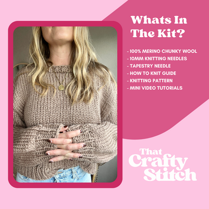 merino wool chunky jumper knitting kit
