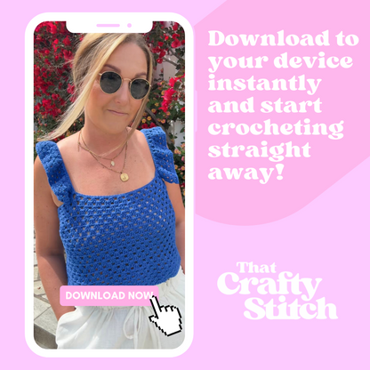 Summer crochet top pattern | digital crochet pattern | confident beginner level | Santorini Shell Top Pattern