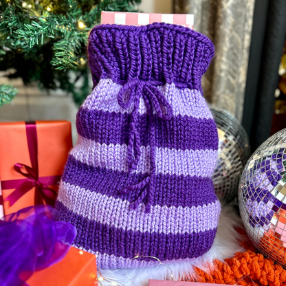 stripe santa sack knit kit