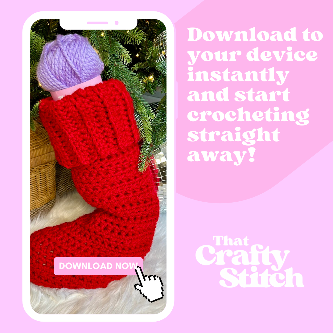 crochet stocking digital pattern | christmas stocking crochet pattern