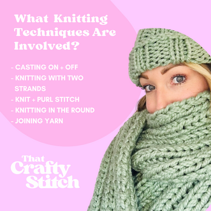 scarf and hat knitting kit