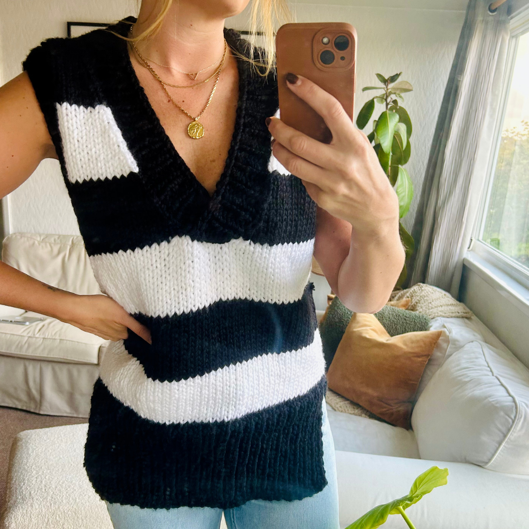v-neck vest knitting pattern