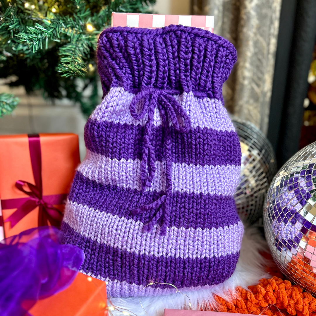 Knitting Pattern - Striped Santa Sack