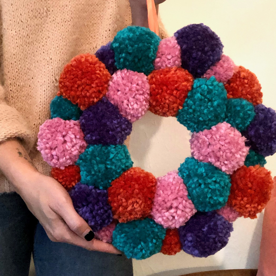 pom pom Christmas wreath kit