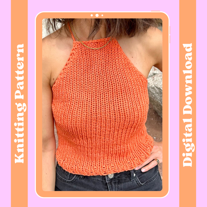 digital knitting pattern | Summer tank top | Beginner friendly knitting pattern