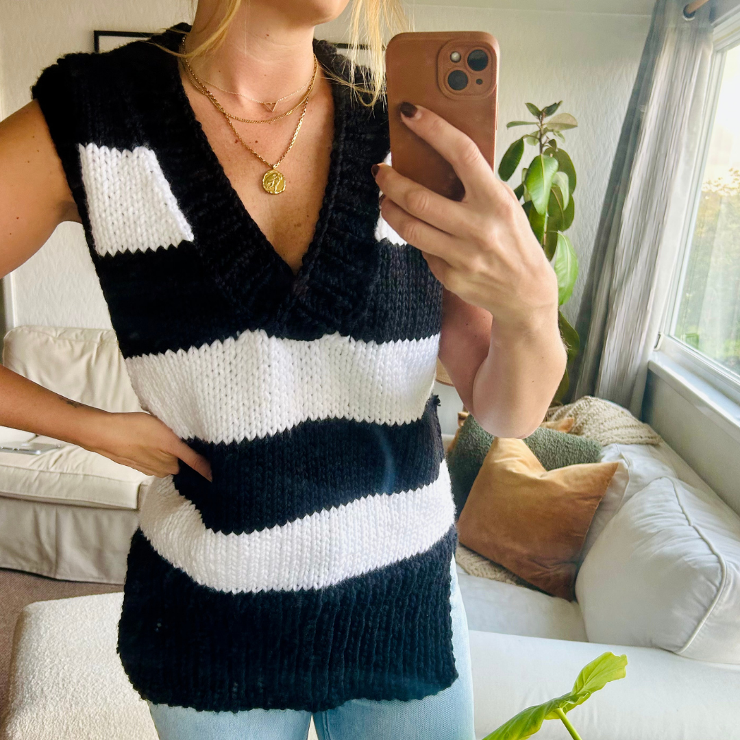 v-neck vest knitting kit