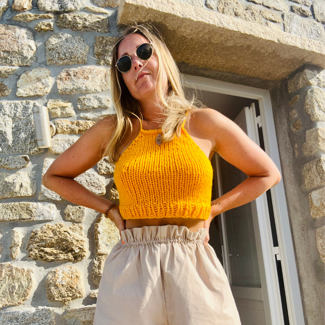 summer halter neck top knitting pattern