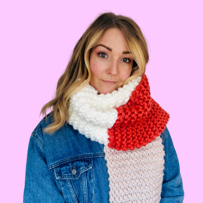 chunky knit stitch scarf