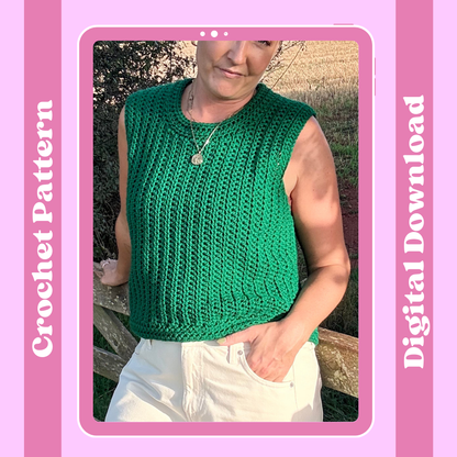 Sophie sweater vest digital crochet pattern | chunky vest crochet pattern | autumn crochet