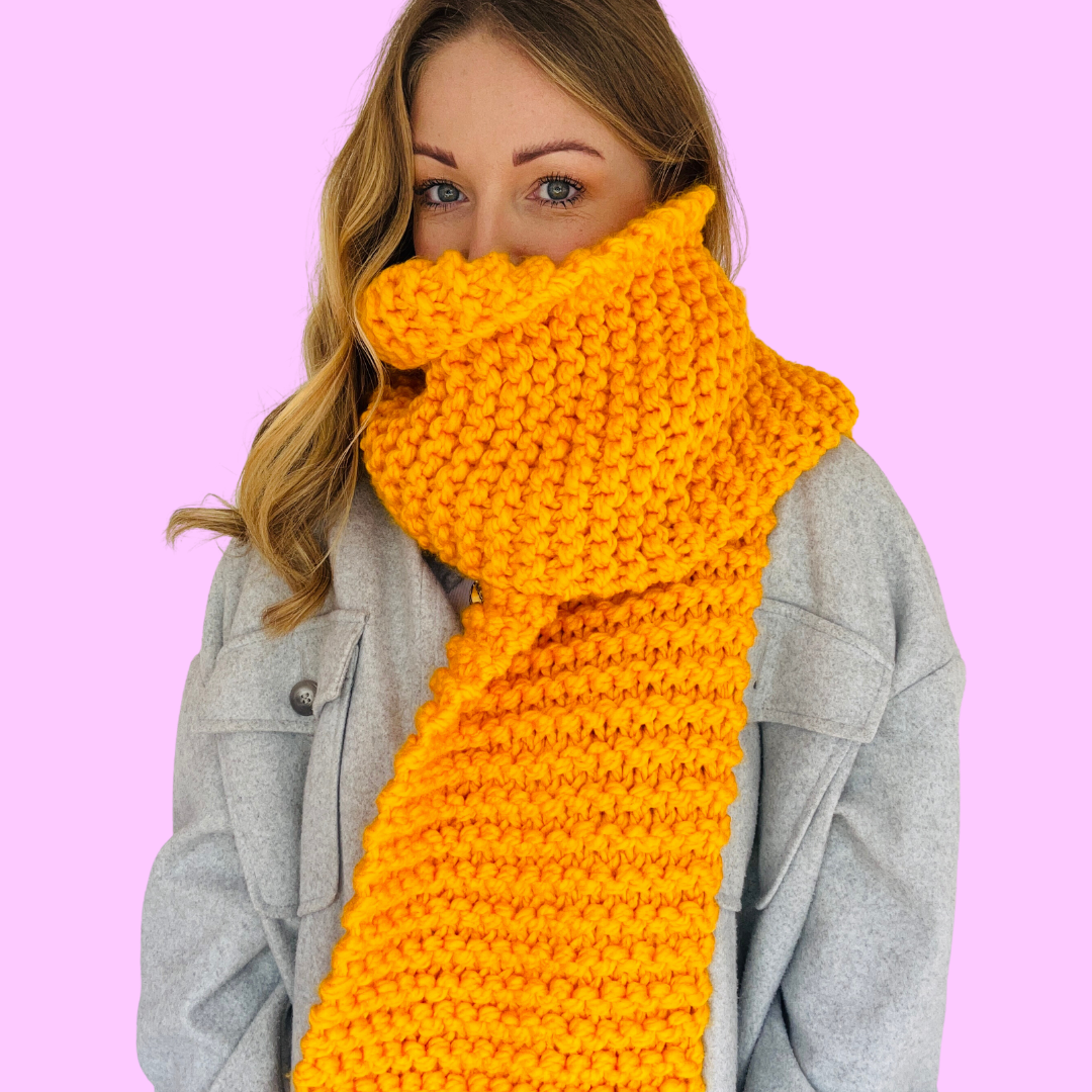 easy chunky knit stitch scarf knitting pattern 