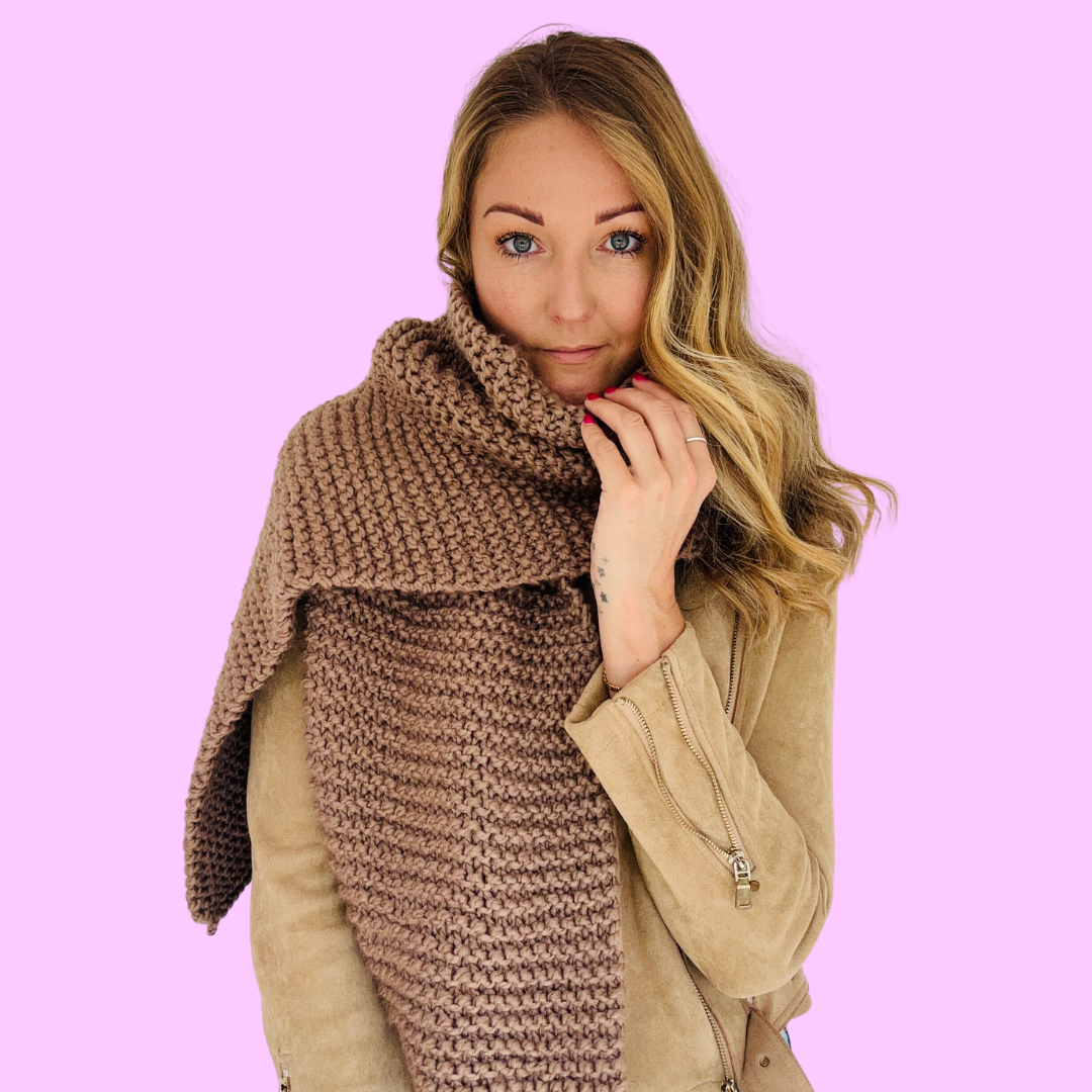 beginner blanket scarf knitting pattern