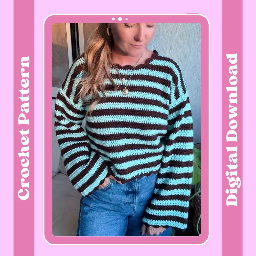 Hallie sweater crochet pattern | jump crochet pattern | digital download for crochet pattern