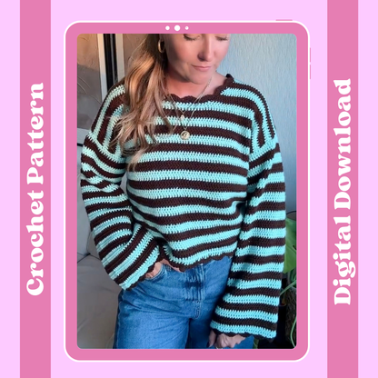 Hallie sweater crochet pattern | jump crochet pattern | digital download for crochet pattern