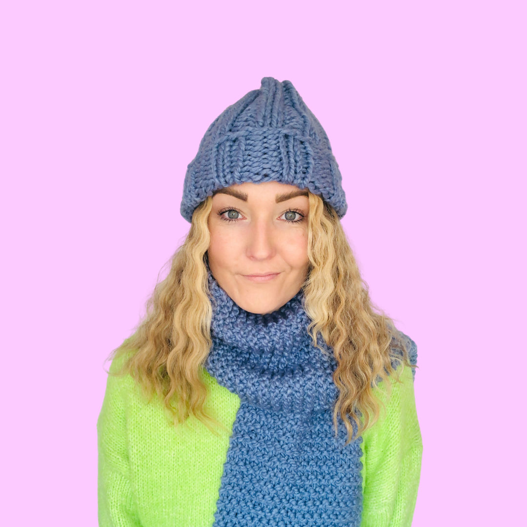beanie and scarf knitting kit