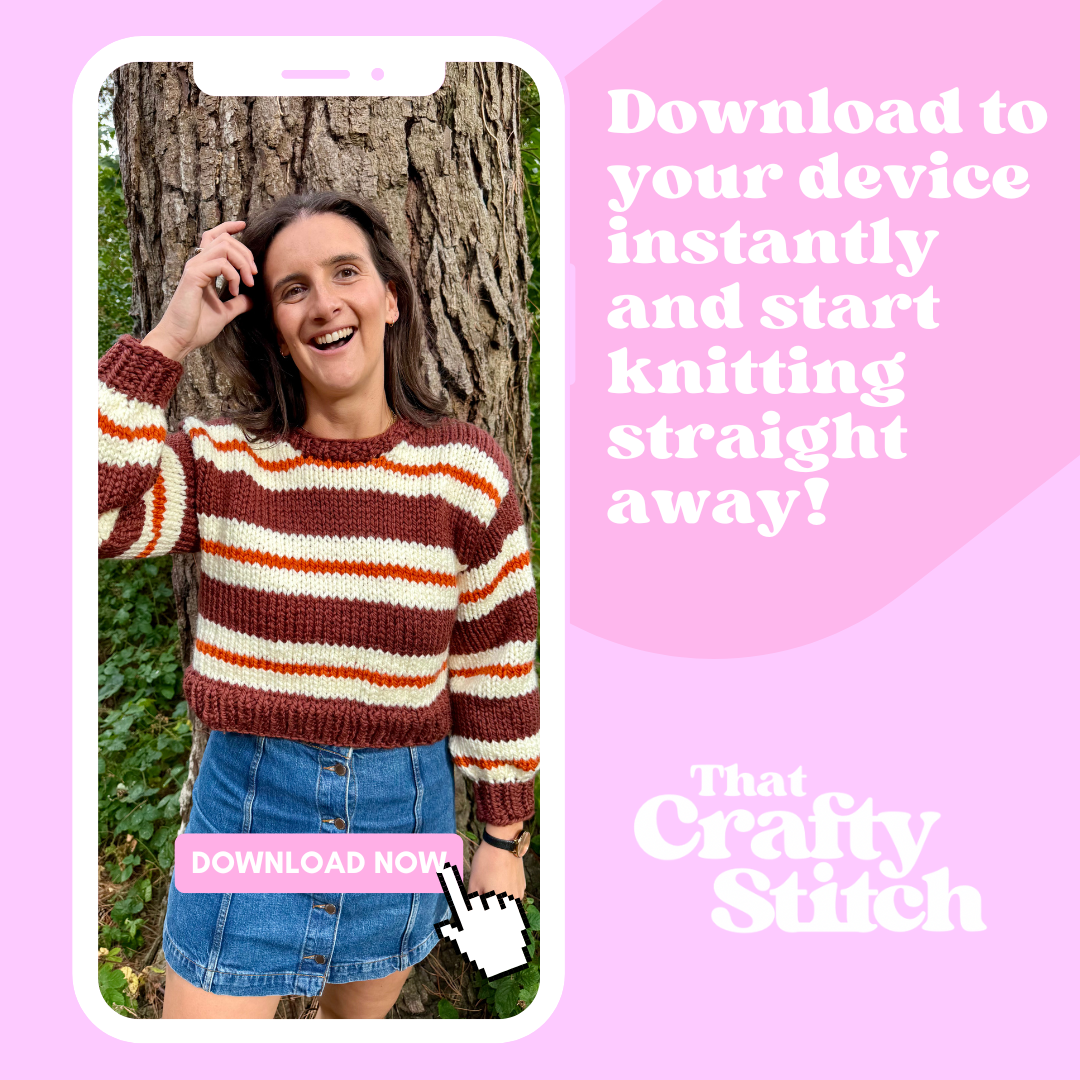 Stripe Caitlin Jumper knitting pattern | digital knitting pattern | chunky sweater pattern