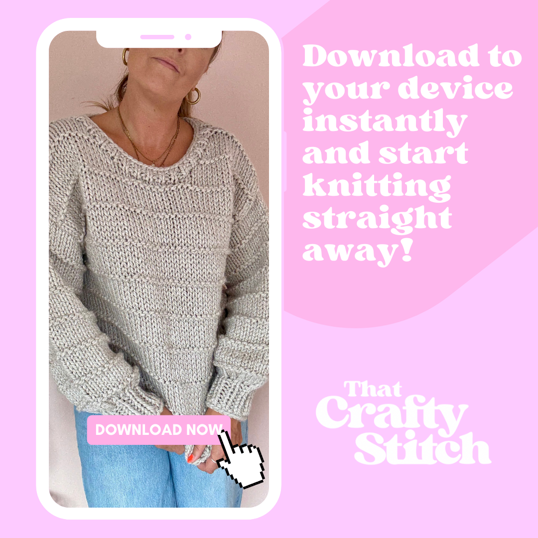 The Ella Jumper knitting pattern | digital knitting pattern | beginner friendly | chunky jumper knitting pattern 