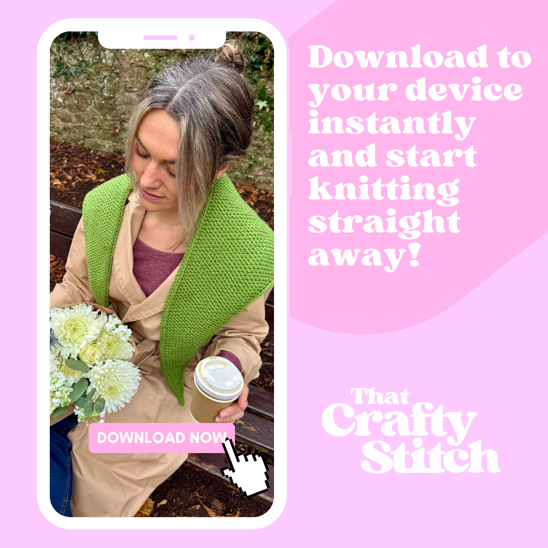 Scout scarf knitting pattern | triangle scarf knit pattern | digital knitting pattern