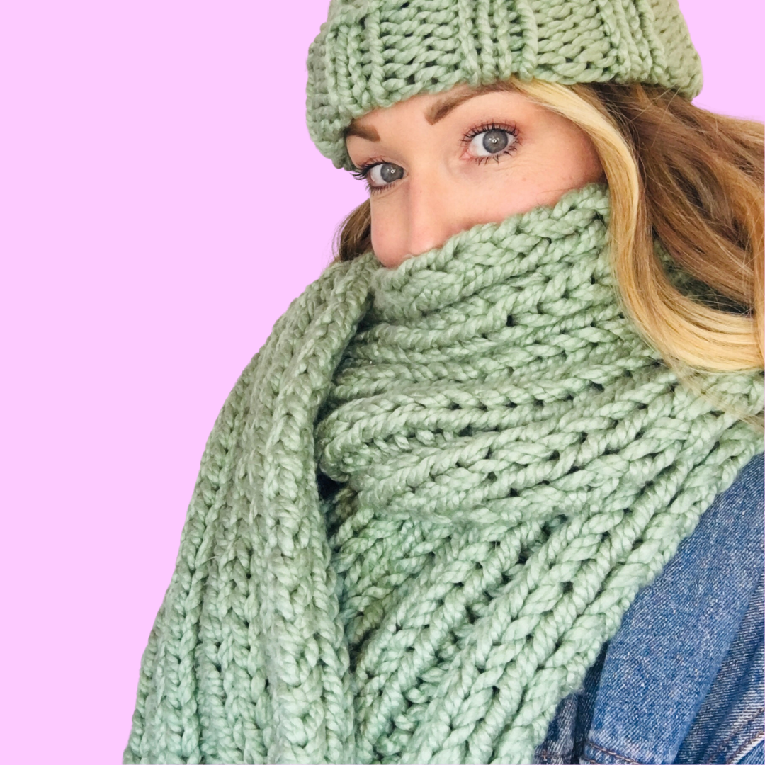 chunky scarf and beanie knitting pattern